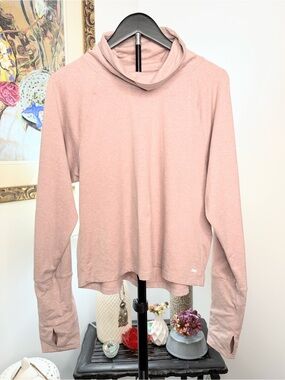 Marika Women’s Large Pink Cowl Neck Long Sleeve Thumbhole Yoga Athleisure Top
